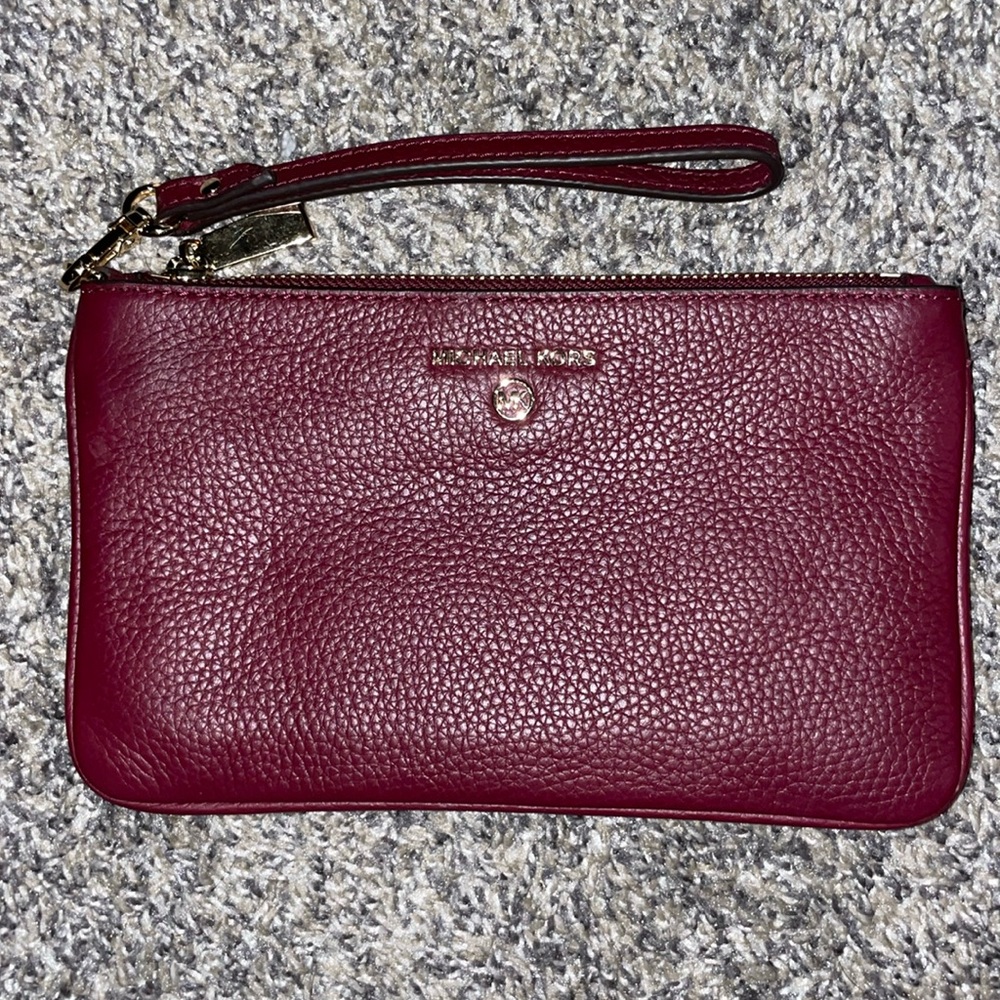 Burgundy Michael Kors Wristlet